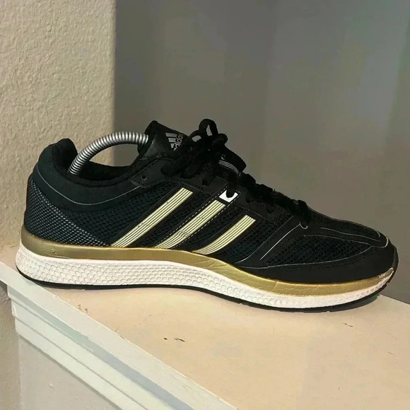 Adidas Mana RC Bounce Mens Size 10.5 Black&Gold Running Athletic Shoes AQ5444 - Picture 5 of 10